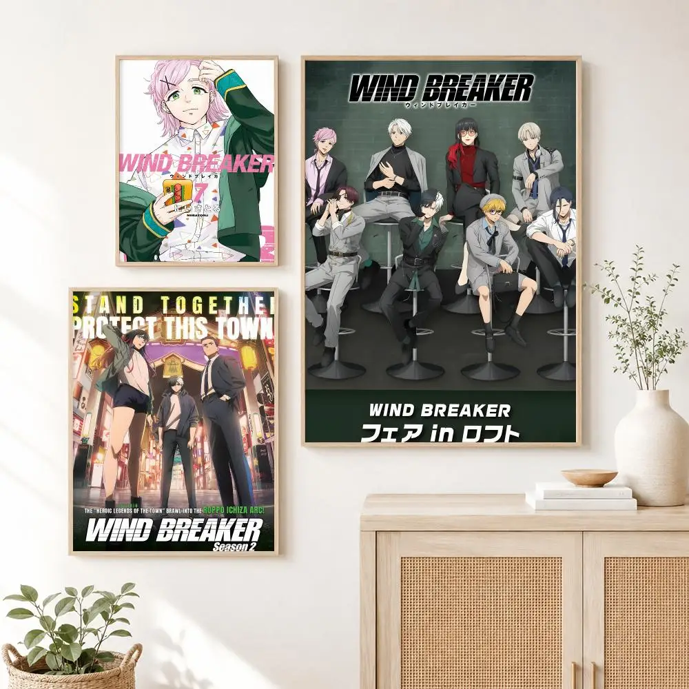 Anime Wind Breaker Poster Self-adhesive Art Waterproof Paper Sticker Coffee House Dorm Room Wall Decor