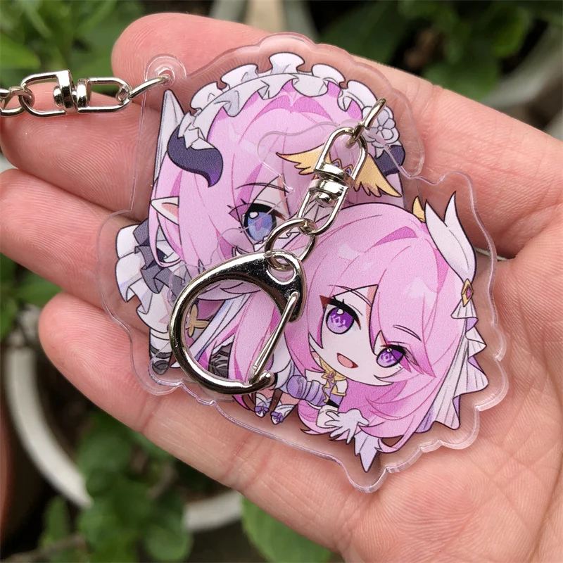 Honkai Impact 3 Anime Game Badge Keychain Accessories Elysia Halloween Cosplay Pendant Prop Christmas Gift