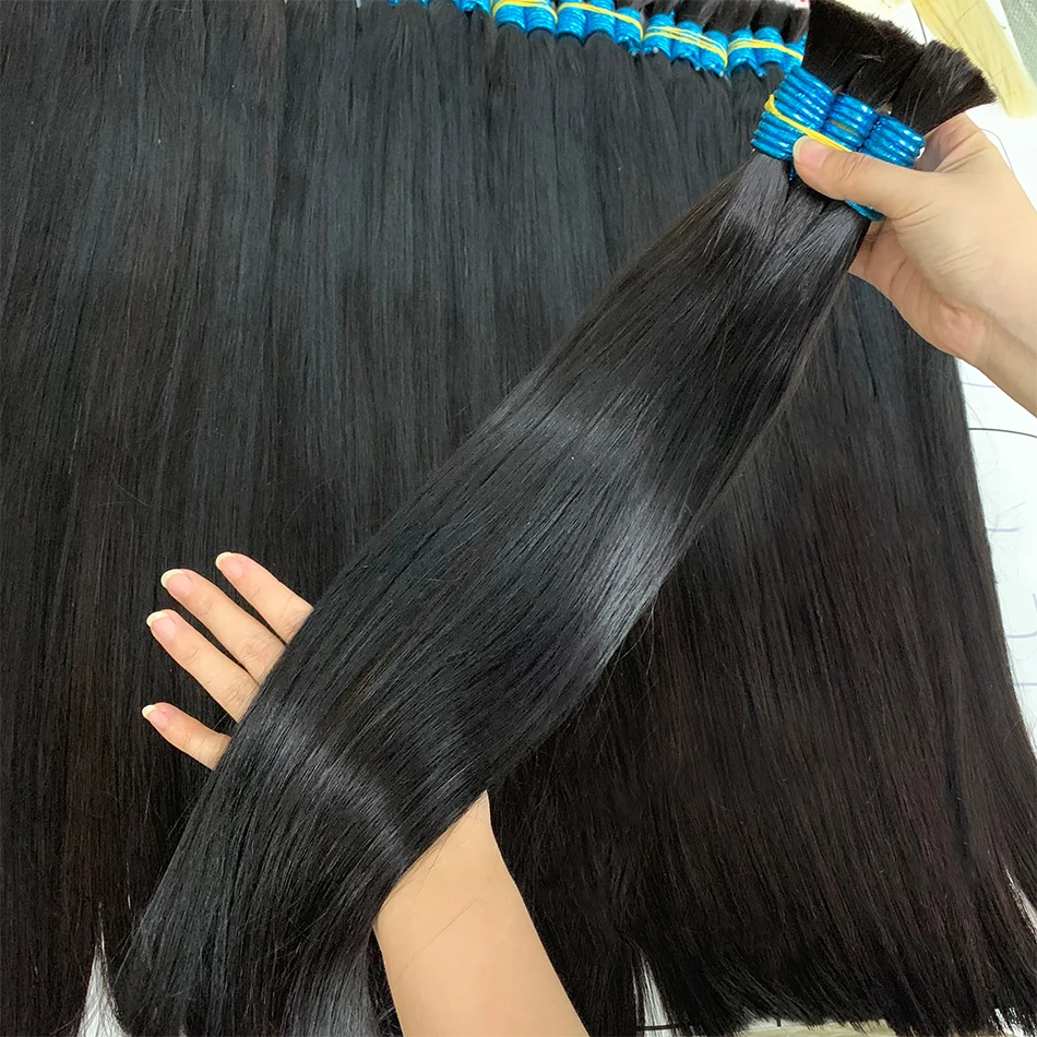 Пучки человеческих волос, прямые 18-30 дюймов, плетение волос, 100% наращивание человеческих волос, удобные натуральные черные косички из человеческих волос