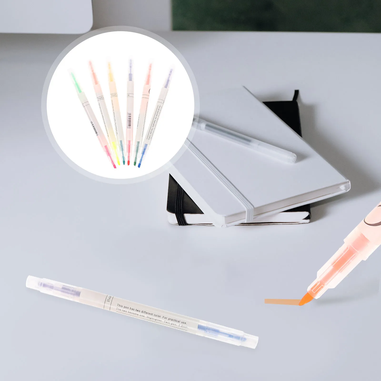 

Набор из 6 цветных маркеров-выделителей: компактный портативный дизайн, для студентов, для ежедневного использования, школьные принадлежности, ручки для письма и ведения дневников