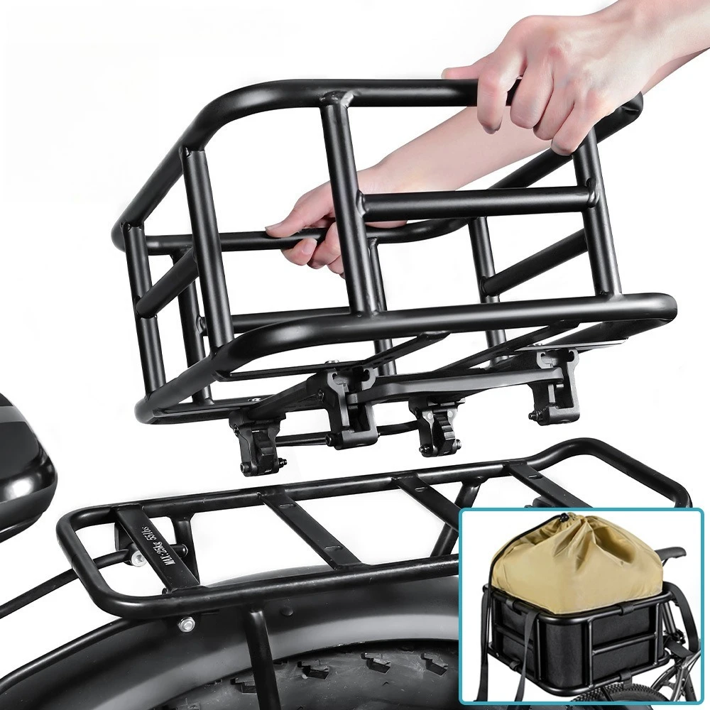 12 Holes Quick Release Bike Basket Rear Rack Cargo Basket Front Handlebar Basket For Bicycle Electric ScooterBasket