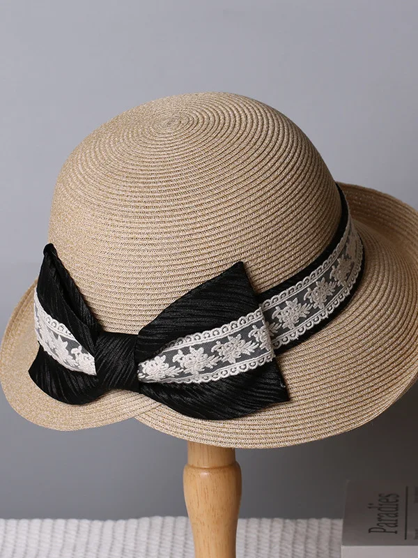 sweet-style-lace-beret-hat-women-summer-sun-protection-painter-cap-pleated-knot-stewardess-hat-trendy-spring-unisex