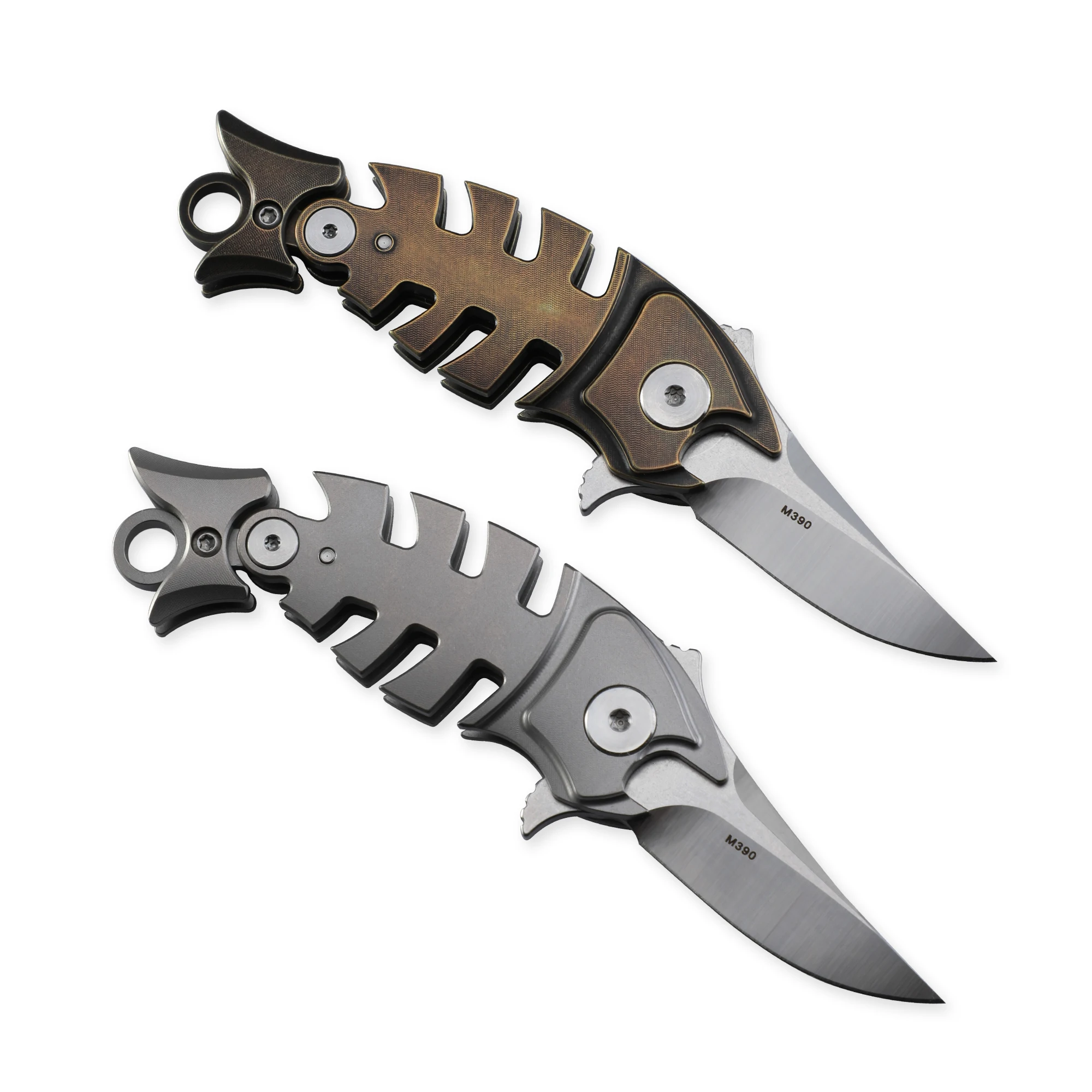 Original Petrified Fish PF900 M390 Steel Folding Knives Titanium Handle Outdoor Camping Hunting Jackknife EDC Pocket Tool