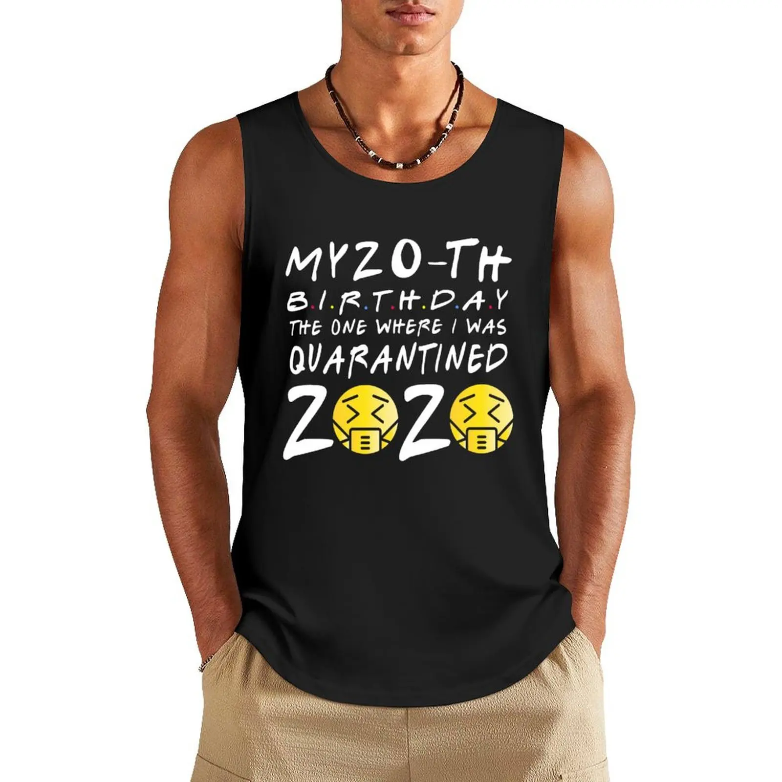 

My 20th Birthday The One Where I was Quarantined 2020 Tank Top sports clothes for men sleeveless vests fitness Men's vest