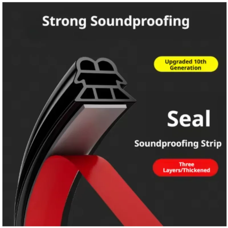 Three Layer Thick Car Door Rubber Seal Strip Auto Weatherstrip Sealing Noise Insulation for Car Door Trunk Hood 5/10/20M