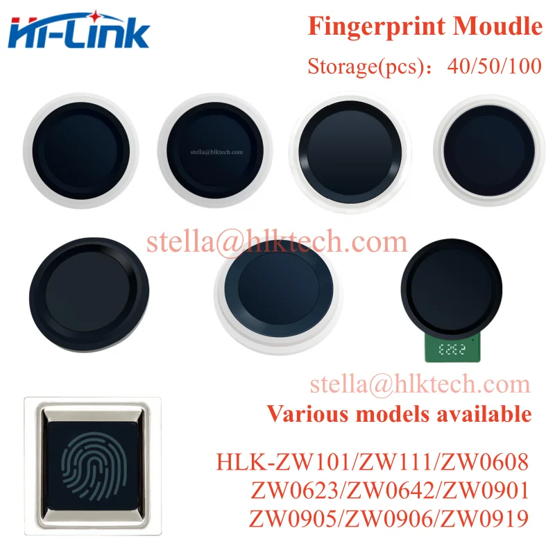 Hi-Link HLK-ZW101 ZW111 ZW0608 ZW0623 ZW0642 ZW0901 ZW0905 ZW0906 ZW0919 Półprzewodnikowy moduł linii papilarnych wykrywanie małej mocy