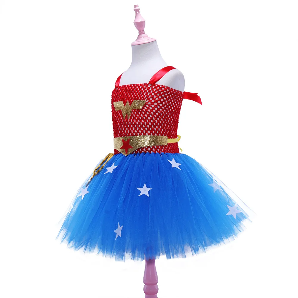 New European and American girls\' Halloween cosplay mesh tutu dress, children\'s dance performance costumes