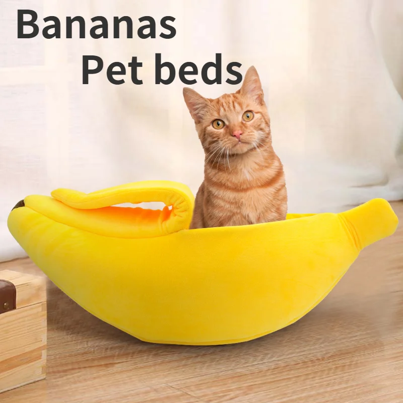 

Design banana bed for cat comfortable cat house beds for small puppies warm kennel pet supplies dog house cat tent kitten bed