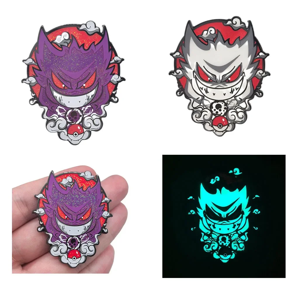 Anime Peripheral Glisten Gengar Noctilucent Series Cartoon Clothes Metal Brooch Backpack Decoration Badge Festivals Gift