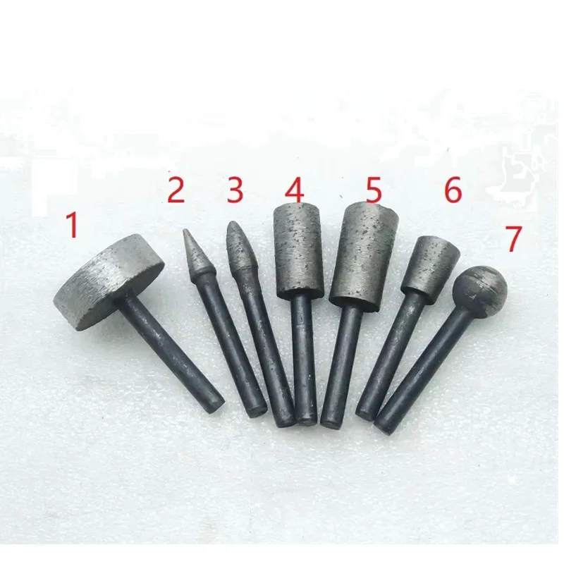 7Kinds Diamond sintered carving Grinding head Cutting Wheel for Stone 6mm Shank 1Pcs