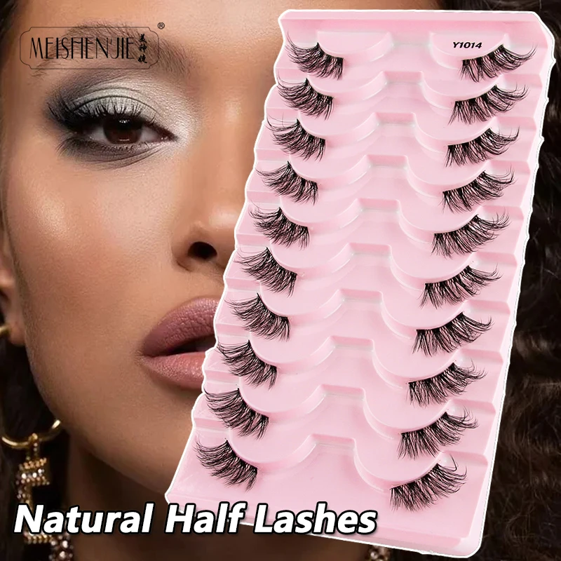 3/10 Faux Cils Soft Half Lashes Natural Long 3D Mink False Eyelashes Makeup Tool Extension Fluffy Fake Eyelash Wholesale Cílios