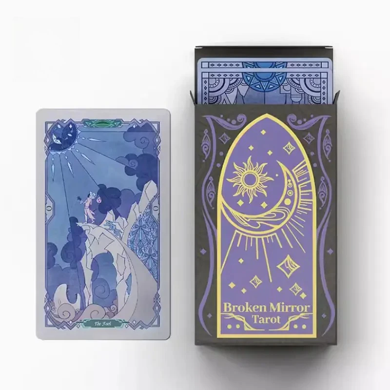 Broken Mirror Tarot Mercury Edition Original 78 Cards Black Core Paper In Stock Divination Tarot Deck for Beginners Reading Gift