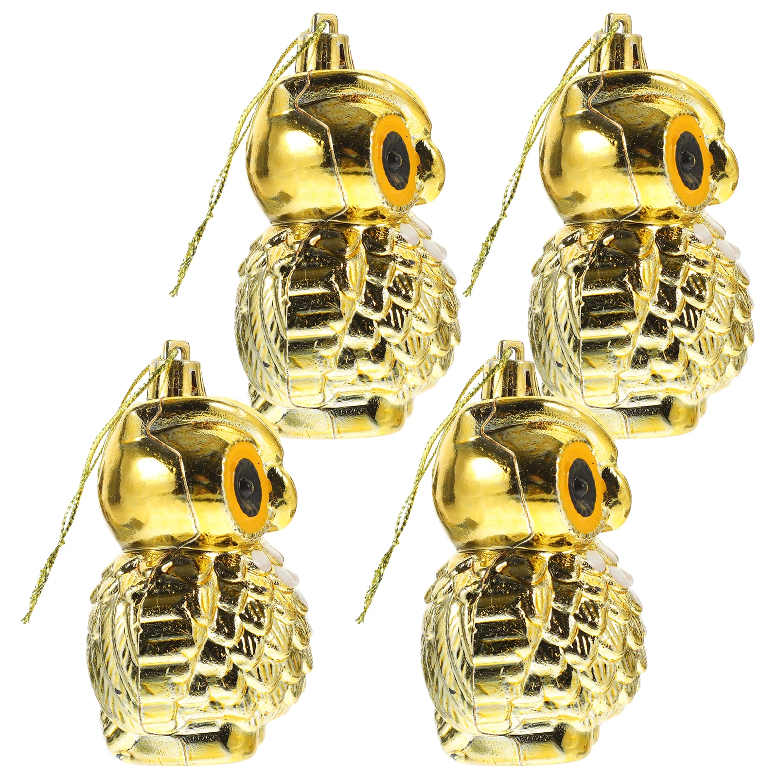 

4 Pcs Owl Pendant Christmas Tree Hanging Decor Golden nament Xmas Gifts Christmas Decors Xmas Hanging Props