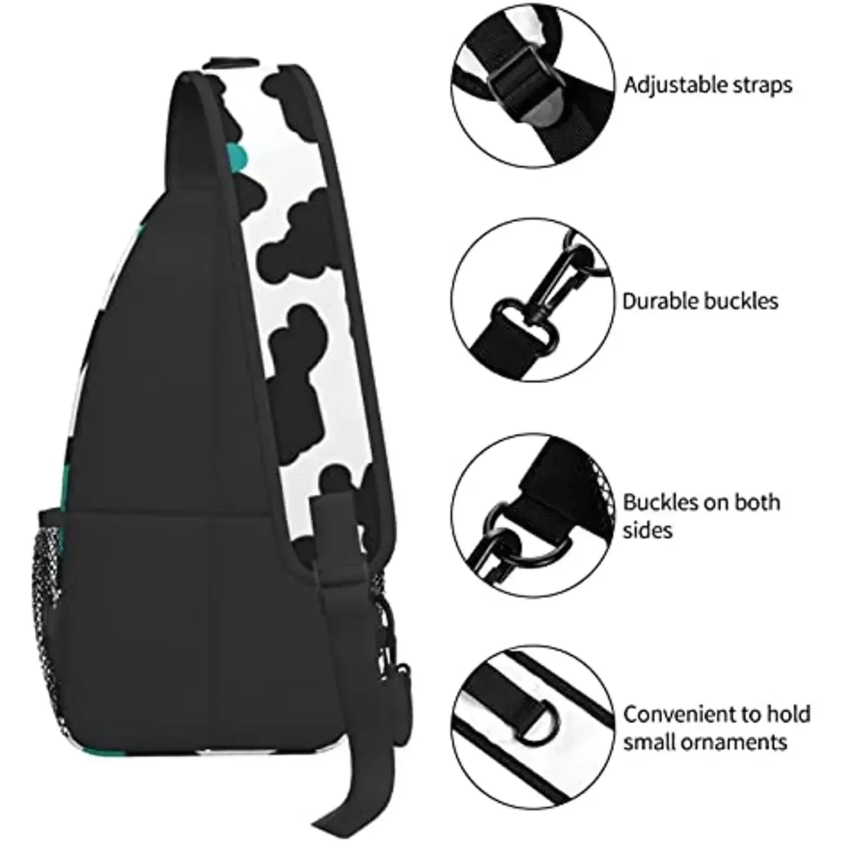 ดอกไม้เสือดาวพิมพ์Unisexกระเป๋าCrossbodyกระเป๋าเป้สะพายหลังเดินป่าDaypackกระเป๋าสะพายสําหรับผู้หญิงผู้ชาย