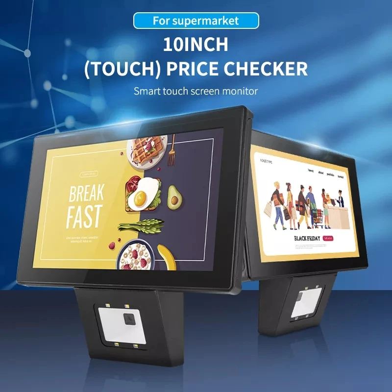 10.1 Inch Screen Windows  Price Checker Wall Mount POS Terminal With Barcode QR Code Reader Price Checking WIFI Ethernet