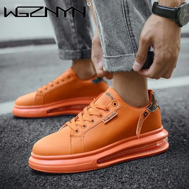 39-44 Size Men\'s and Women\'s Sneakers Orange Blue Clunky Men\'s Platform Shoes Couple Style Travel Shoes Unisex Tenis Sneakers