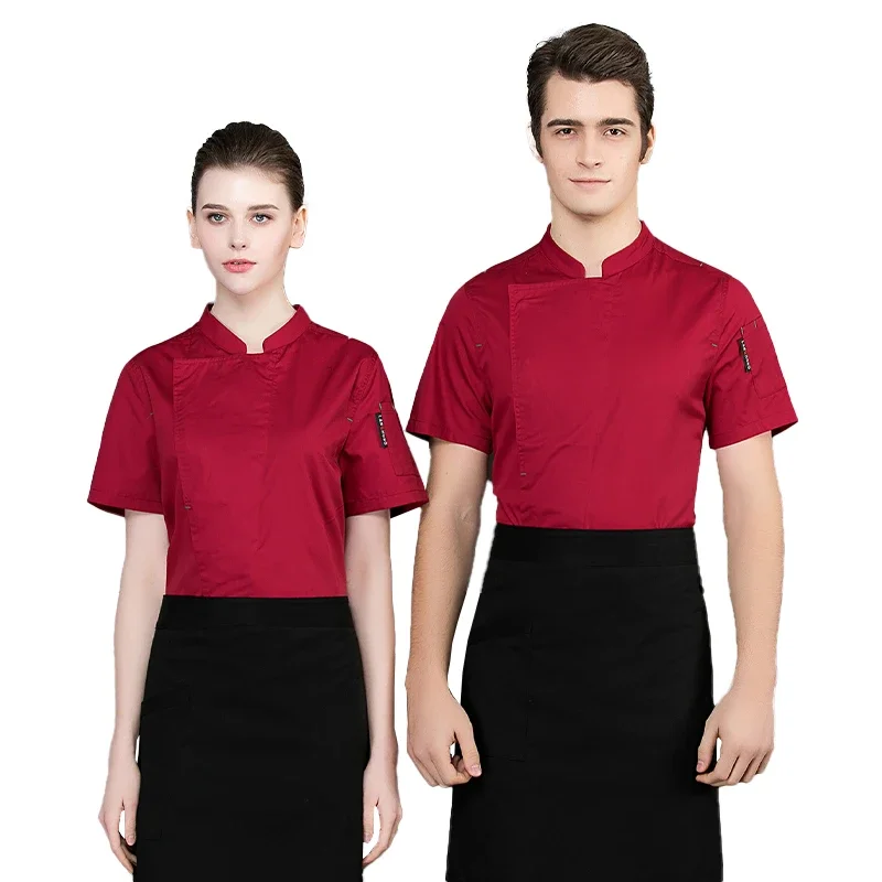 Mono de Chef para hombre, uniforme de Chef, ropa de restaurante, disfraz de cocina, camisa de Chef profesional, cafetería, ropa de trabajo de Hotel
