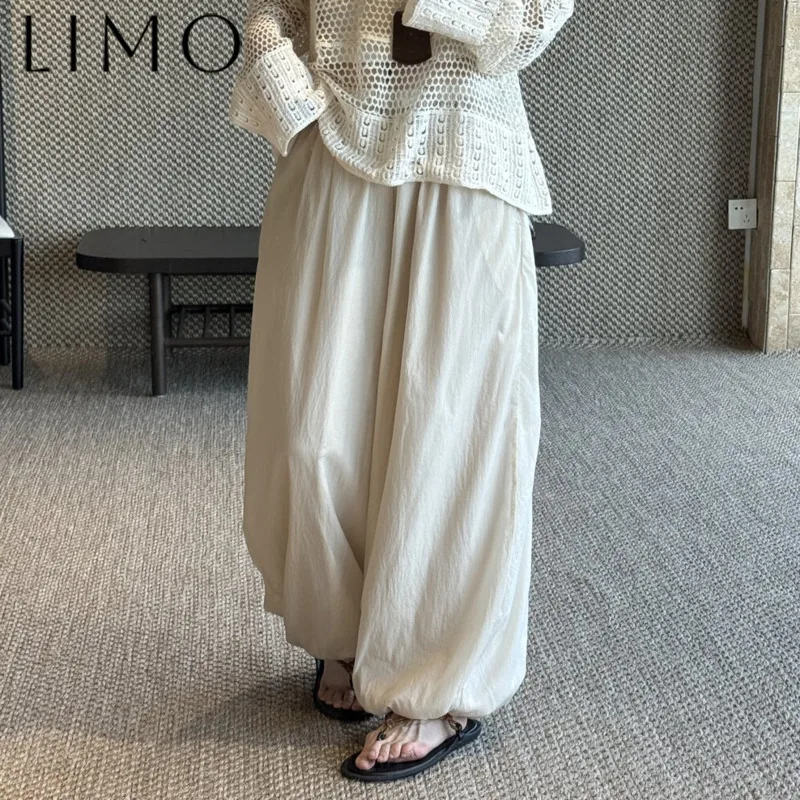 

LIMO Women’s High Waist Wide Elastic Waist Sheer Bloomers Comfortable Spring Summer 2025 Fashion Casual Versatile Elegant