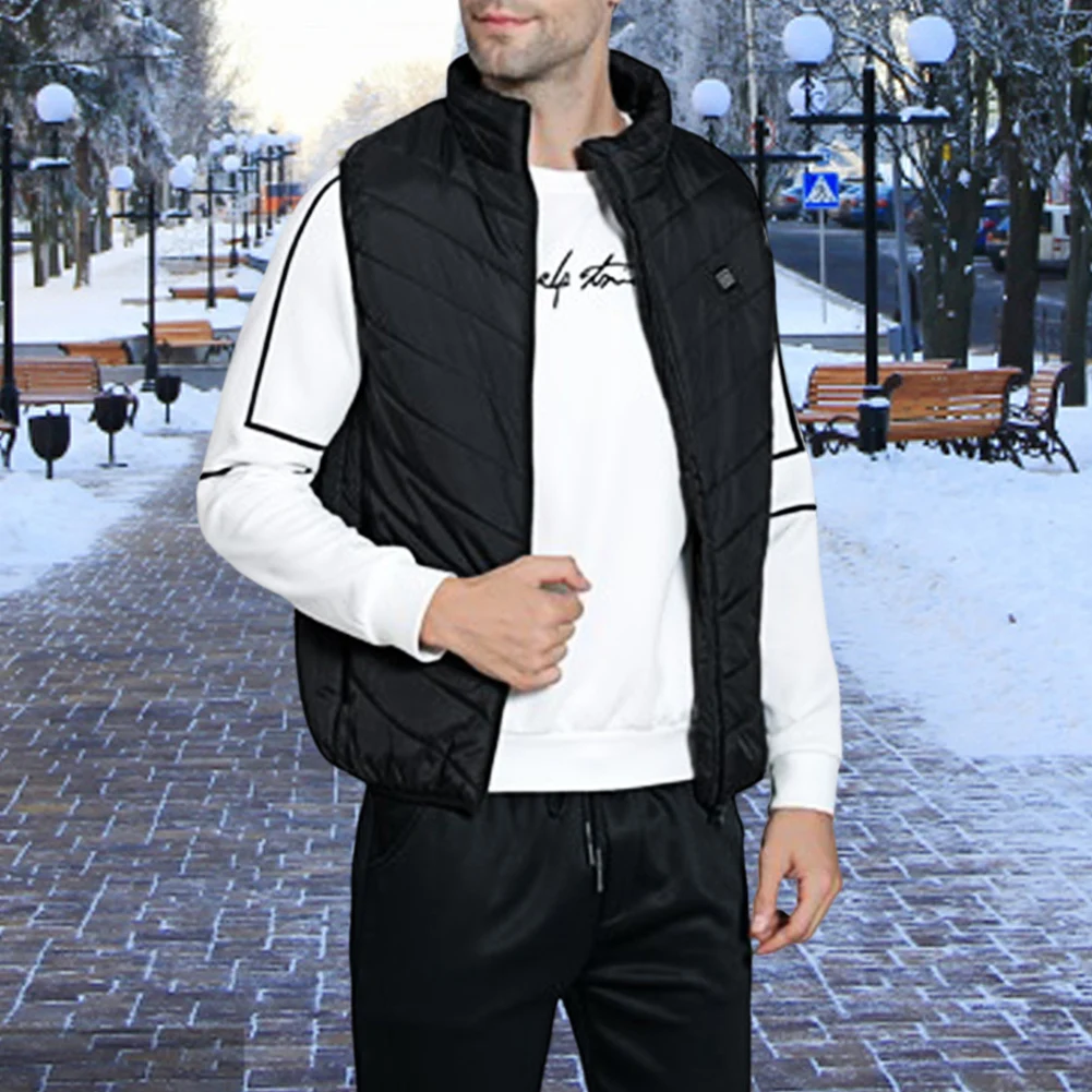 USB Heated Vest 9 Zone Smart Heated Jacket Power Bank Not Included Heated Hunting Vest for Winter Outdoor Hunting Skiing