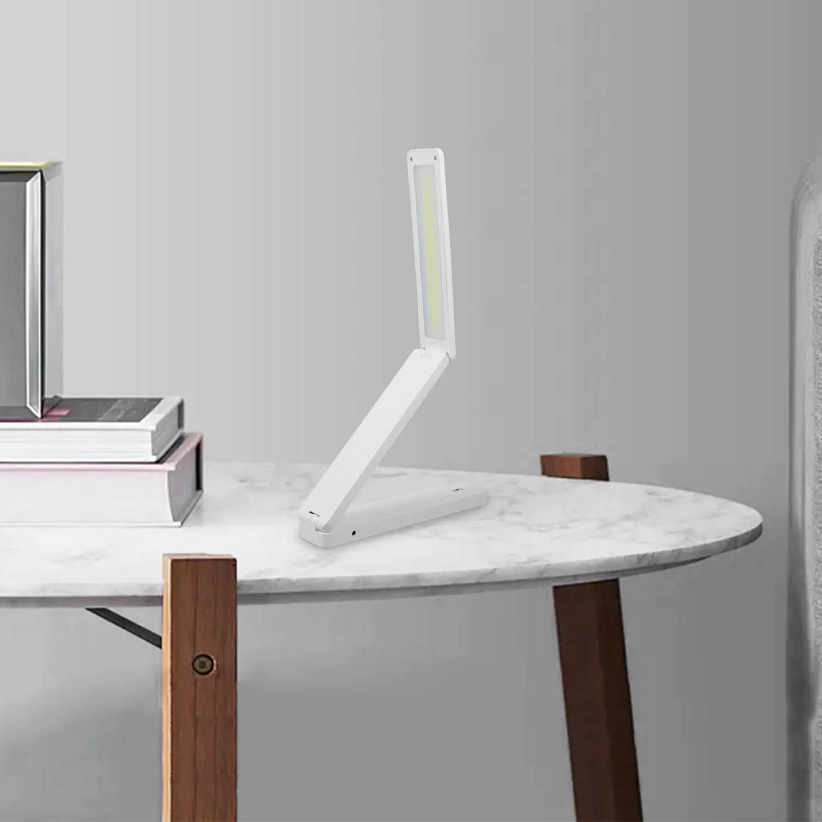 

1 шт. USB-перезаряжаемая складная настольная лампа с 3-уровневой регулировкой яркости, светодиодная, защищающая глаза, регулируемая лампа для чтения для учебы и дома