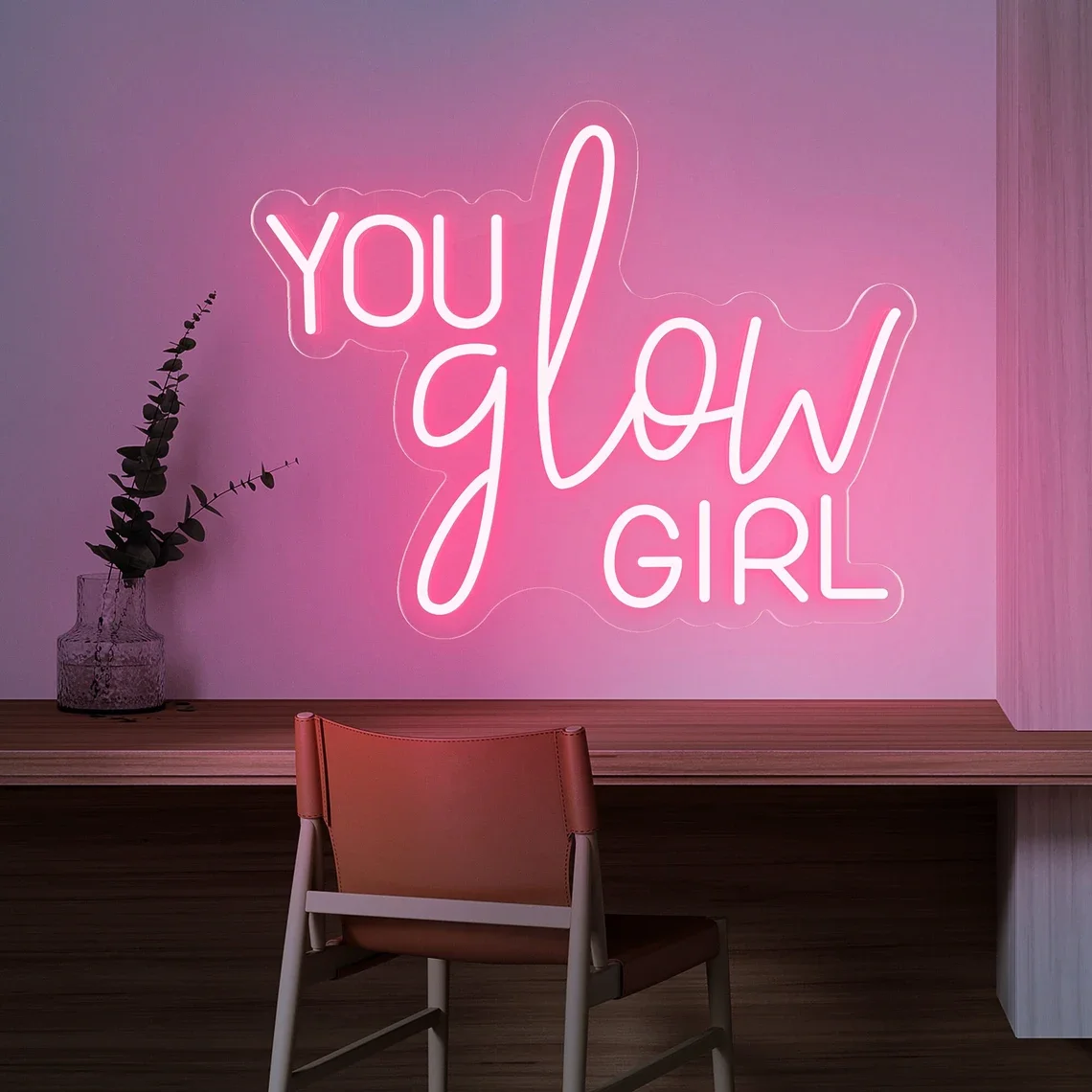 

You Glow Girl Neon Sign Bedroom Wall Decor Girl's Room Salon Beauty Room Sign Aesthetics Art Personalized Gifts