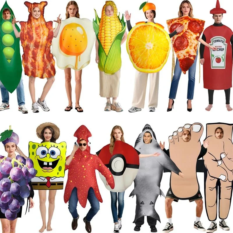 

Halloween Funny Costume Party Cosplay Corn Ketchup Stage Role Performance Clothing School Sports Event Outfit