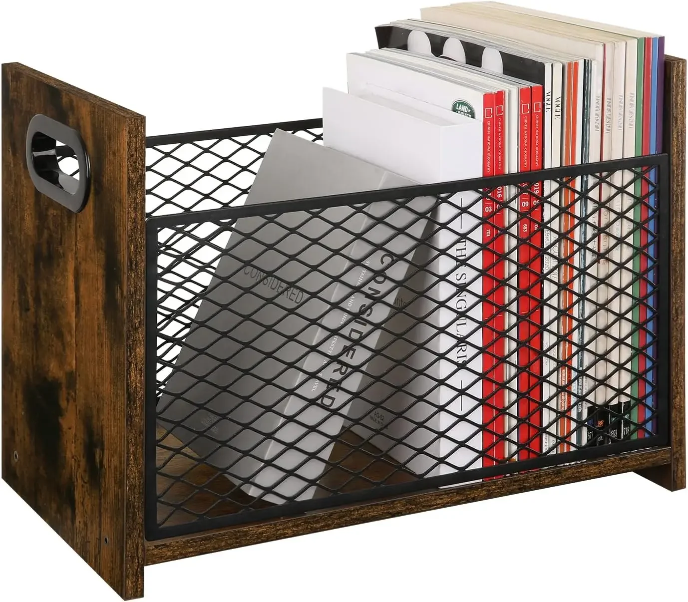 

Letters Books Newspapers storage Farmhouse File Storage Basket Magazine Holder Magazine Rack for Desktop and Home Office