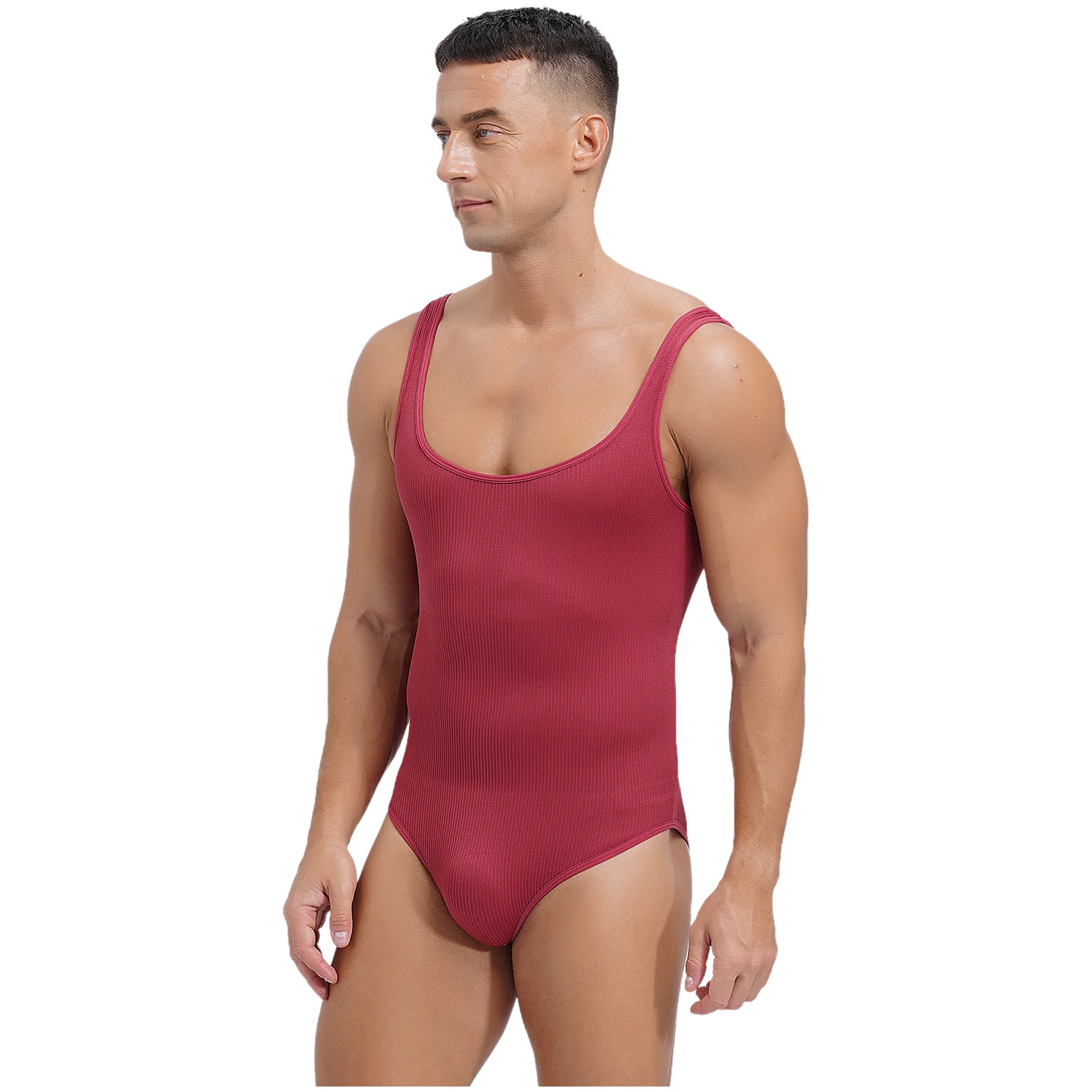 Sexy Leotard Wresting Undershirt Men Athletic Sport Tank Bodysuit Sleeveless Slim Fit Jumpsuit Shapewea for Bodybuilding Yoga