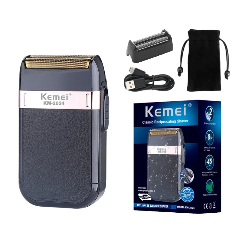 Kemei Tondeuse Km-809A Km-2299 Km-2024 UBS Oplaadbare Draadloze Baardtrimmer Krachtige Elektrische Tondeuse voor Mannen