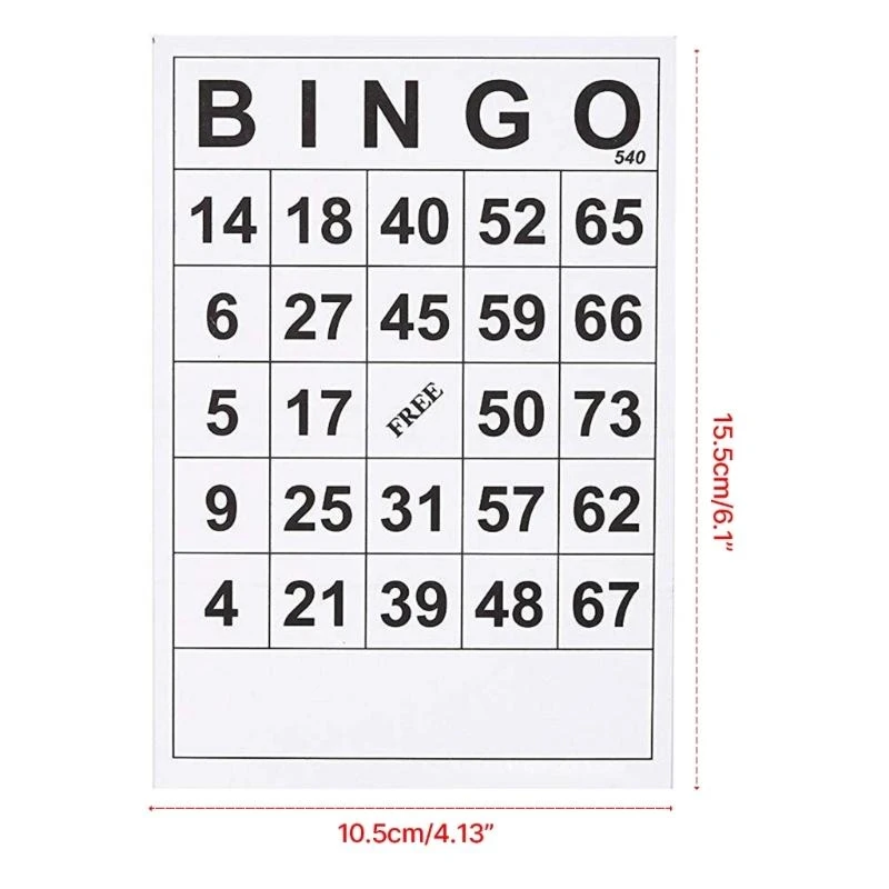 60 PCS Bingo Paper Game Cards مع بطاقات ألعاب الطاولة في أرقام فريدة من نوعها