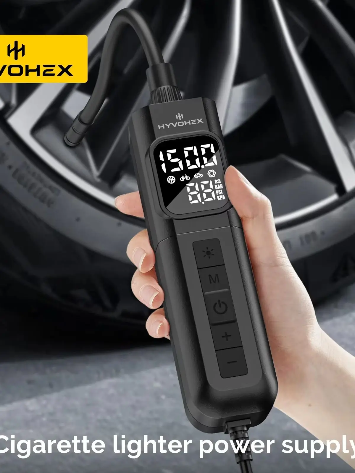C1 Portable Air Compressor Wired Fast Inflation Tire Inflator Pump for Car Motorcycle Bicycle - 100% Duty Cycle