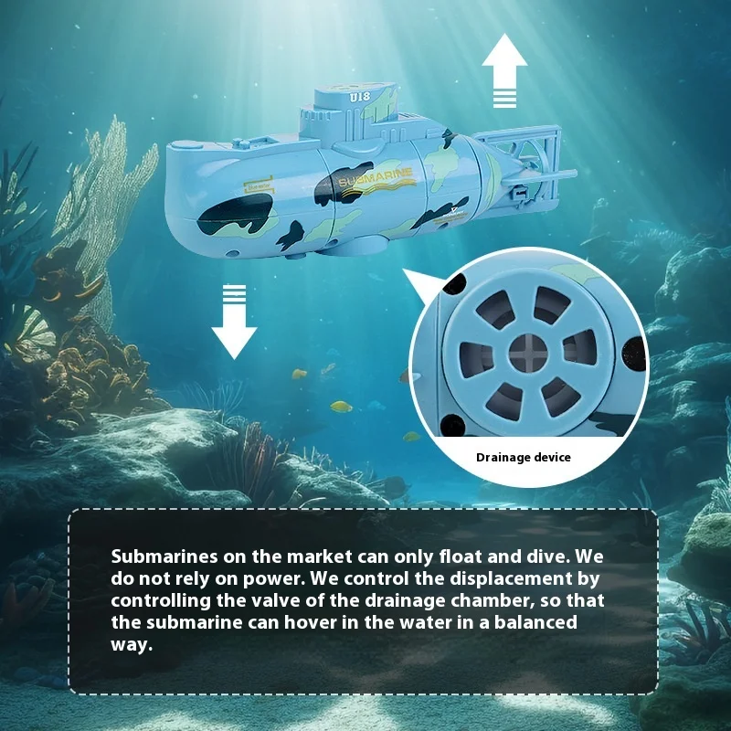 Kanaal 6 Mini Elektrische Afstandsbediening Onderzeeër Afstandsbediening Boot Afstandsbediening Boot Boot Speelgoed Simulatie Afstandsbediening Model Gif