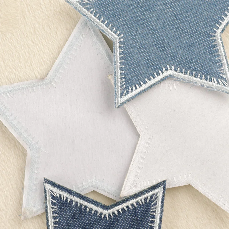 4 stücke Stern Jeans Nette Eisen Auf Patches Für Kleidung Mochila Gestickte Kinder Jacken Nähen Aufkleber Pack Viele Diy Thermoadhäsive – Detail 6
