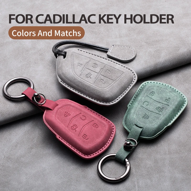 

Car Remote Key Case Cover Shell for Cadillac Ats Xts Xt5 Xt4 Ct6 Xt6 Cts Dts Esv Sts Escalade 4 5 Buttons 3D Leather Car Key Bag