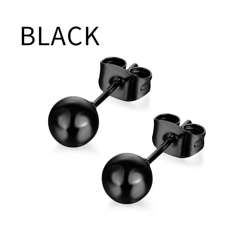 Black Punk Stainless Steel Hoop Earrings