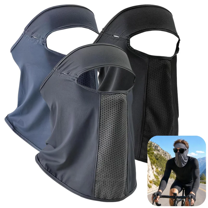 Summer Sports Ear Cord Scarves Mask Anti-UV Ice Silk Neck Protection Balaclava For Cycling, Fishing And Outdoor Activities