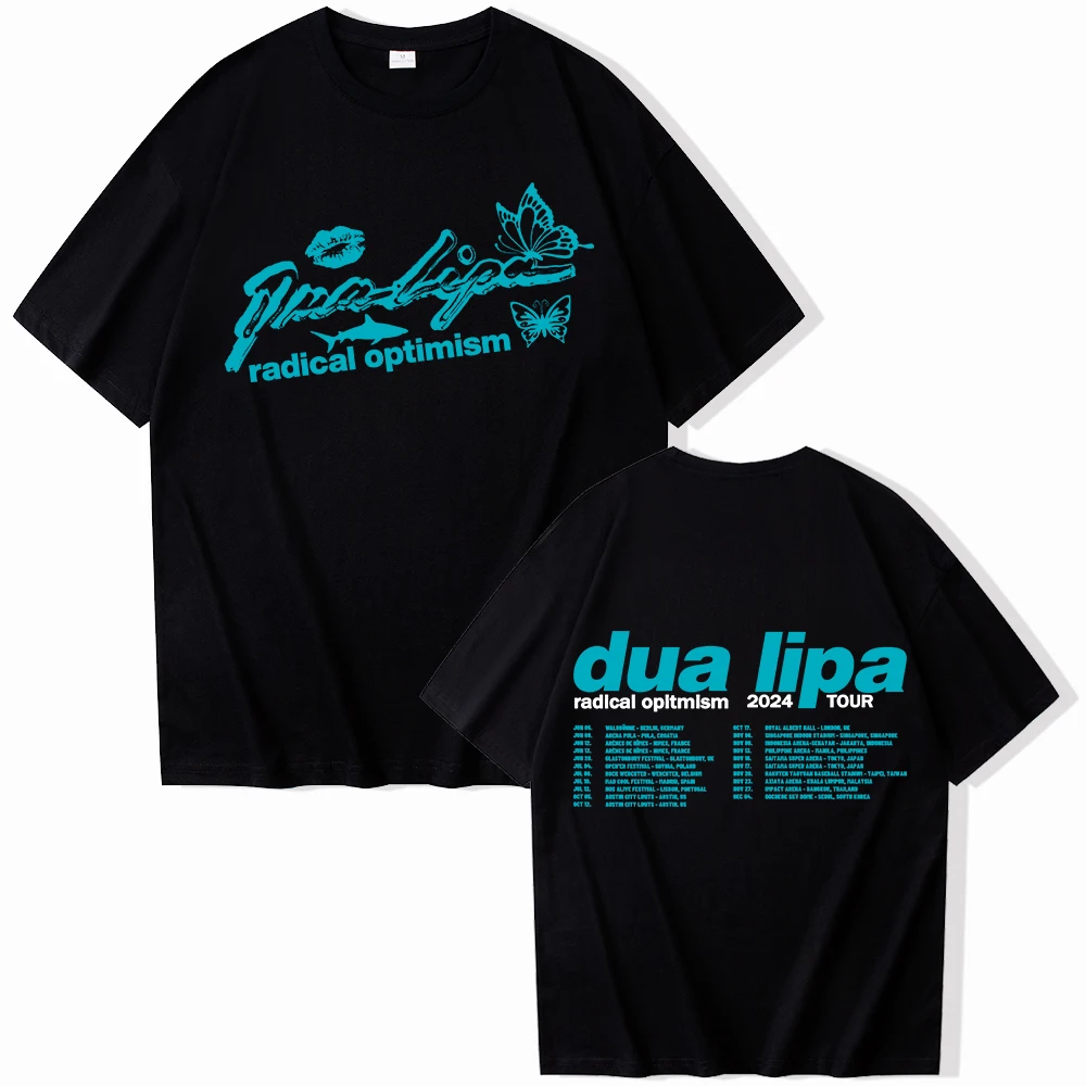 Dua Radical Optimism Tour 2024 Lipa T-shirt O-Neck Short Sleeve Shirts Fans Gift