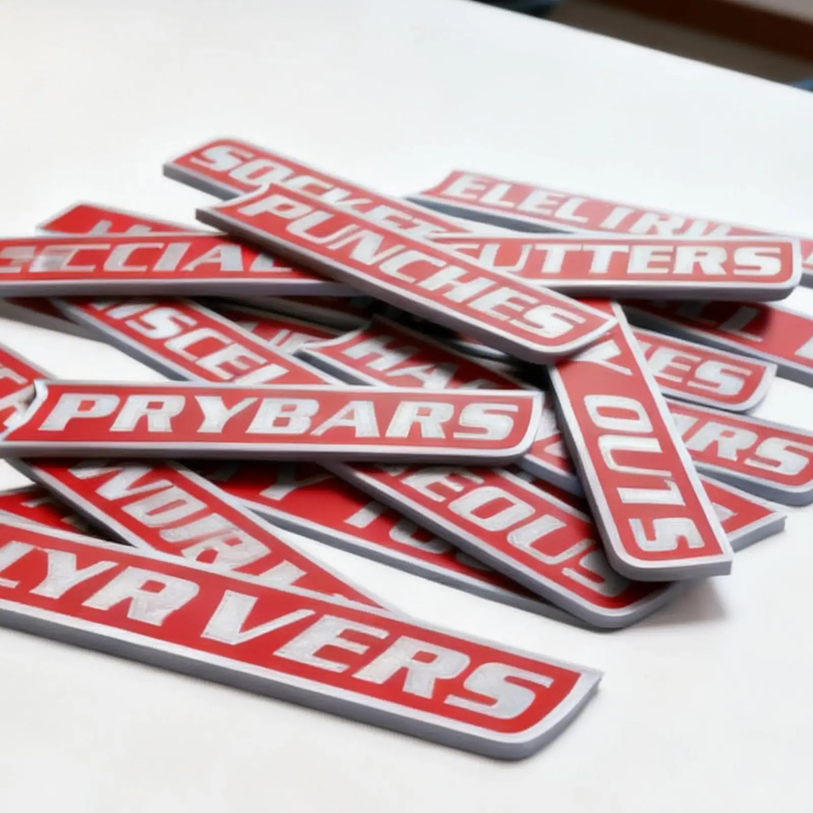 Etiquetas magnéticas para cajas de herramientas, 12 piezas, pegatinas de organización reutilizables impresas en 3D, etiquetas adhesivas para cajas de herramientas para cajones de carros de acero