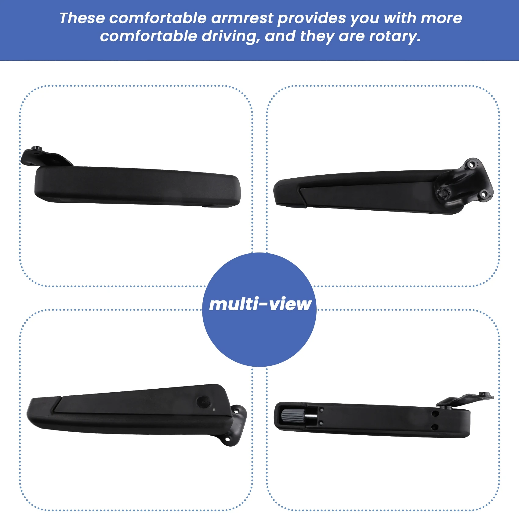 Car Seat Armrest Adjustable 0‑120° Range Right Hand Rest Universal For Iveco Motorhome-A28K