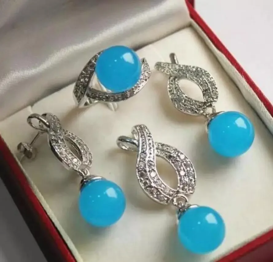 

Новые ювелирные изделия AAA 12 мм зеленый нефритовый кулон ожерелье серьги набор колец