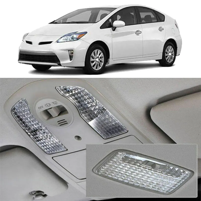 Imagem -03 - Luz Interior Clara da Abóbada do Carro Tampa de Luz de Leitura para Toyota Prius 20102023 Luz de Cristal do Mapa Pcs