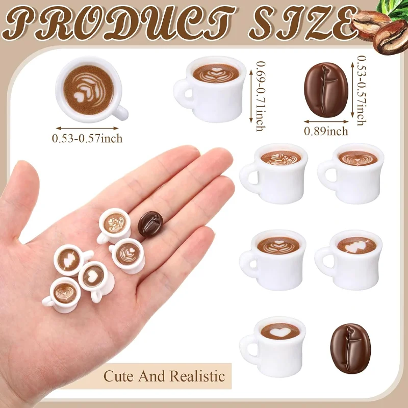 6/12pcs Mini Resin Coffee Cups and Beans Miniature Things for Micro Landscapes Craft Desktop Home Decoration Supplies