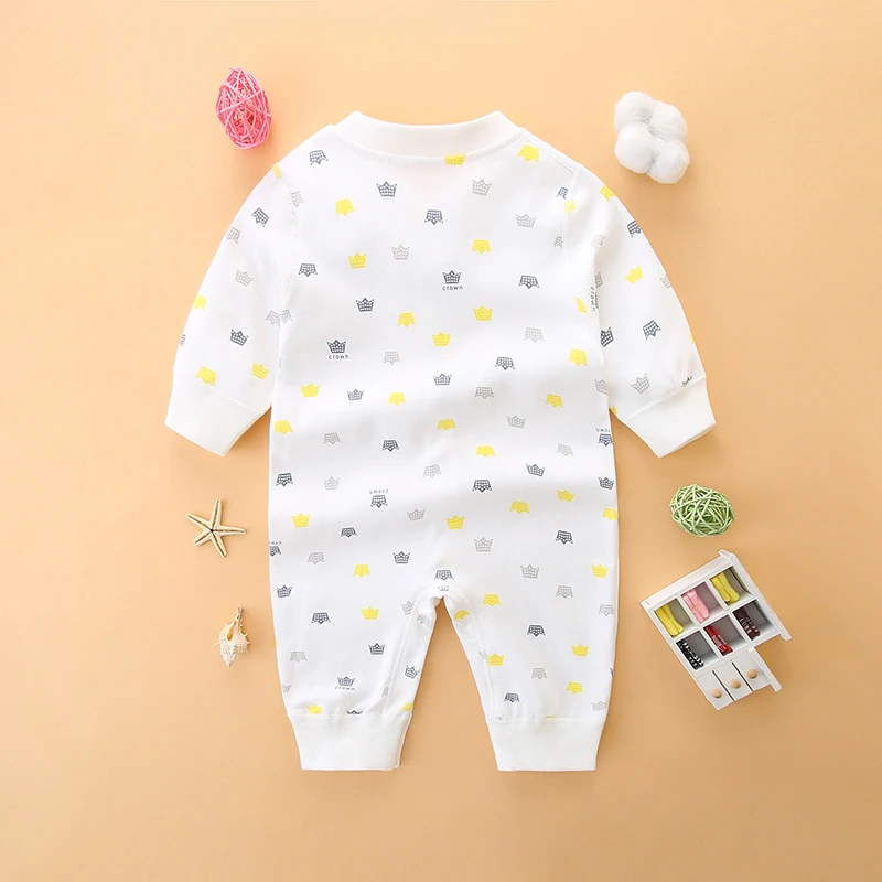 Baby One-Piece Autum Boneless Intimates Spring and Autum One-Piece Romper Pure Cotton Romper Newborn Baby Long-Sleeved Outing Clothing