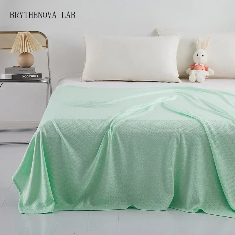 100% Bamboo Fiber Summer Blanket Pure Natural Plant Cooling Air Quilt Condition Comforter Thin Diamond Grid Lightweight Duvet