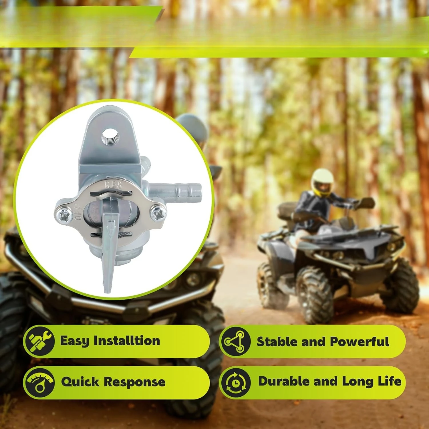 Petcock Fuel Switch Gas Tank Shut Off Valve Compatible with Polaris Predator 50 90 200 Scrambler 50 90 200 Sportsman 50 Outlaw