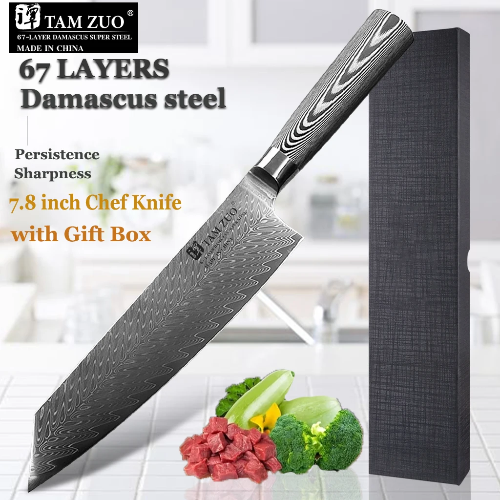 

G10 Handle Meat Cleaver 8inch Multi-Purpose Kitchen Knife 67 Layers Damascus Steel Chef Knife Cooking Tools with Gift Box