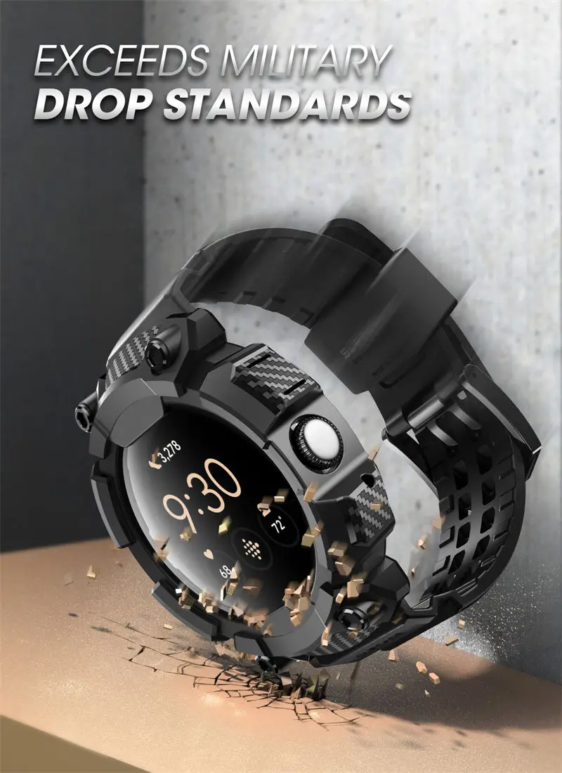 Für Google Pixel Watch 3 Gehäuse 45 mm SUPCASE UB Pro Anti-Scratch Robustes Herren-Schutzhülle mit verstellbarem Armband – Detail 7