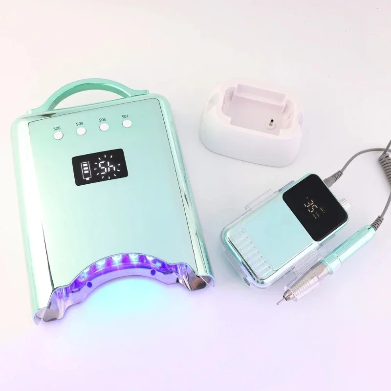 Christmas gift professional curing gradual change color charging cordless large double 78w Light Emitting Diode UV nail lamp
