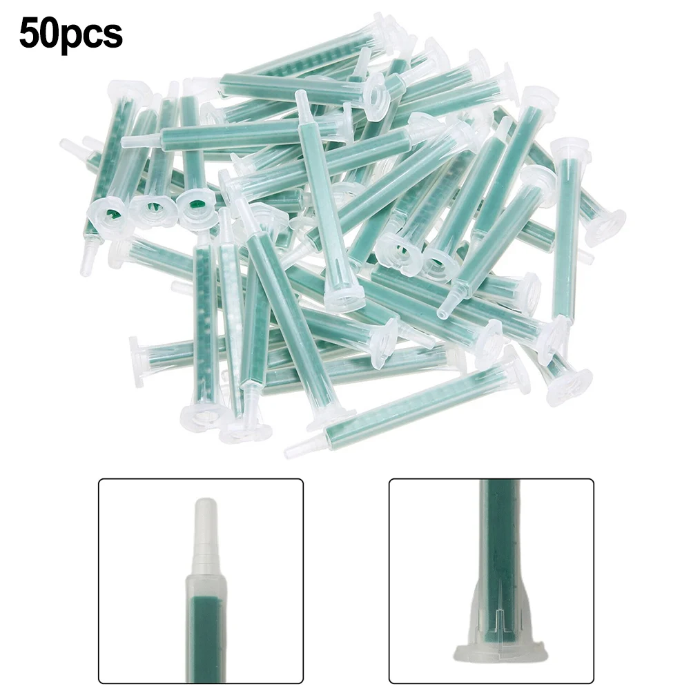 

2K Static Mixer Epoxy Resin Mixing Tube Nozzle DurFor ABle Plastic Material Green Transparent 8 4cmX1 3cm 16 mount 50pcs