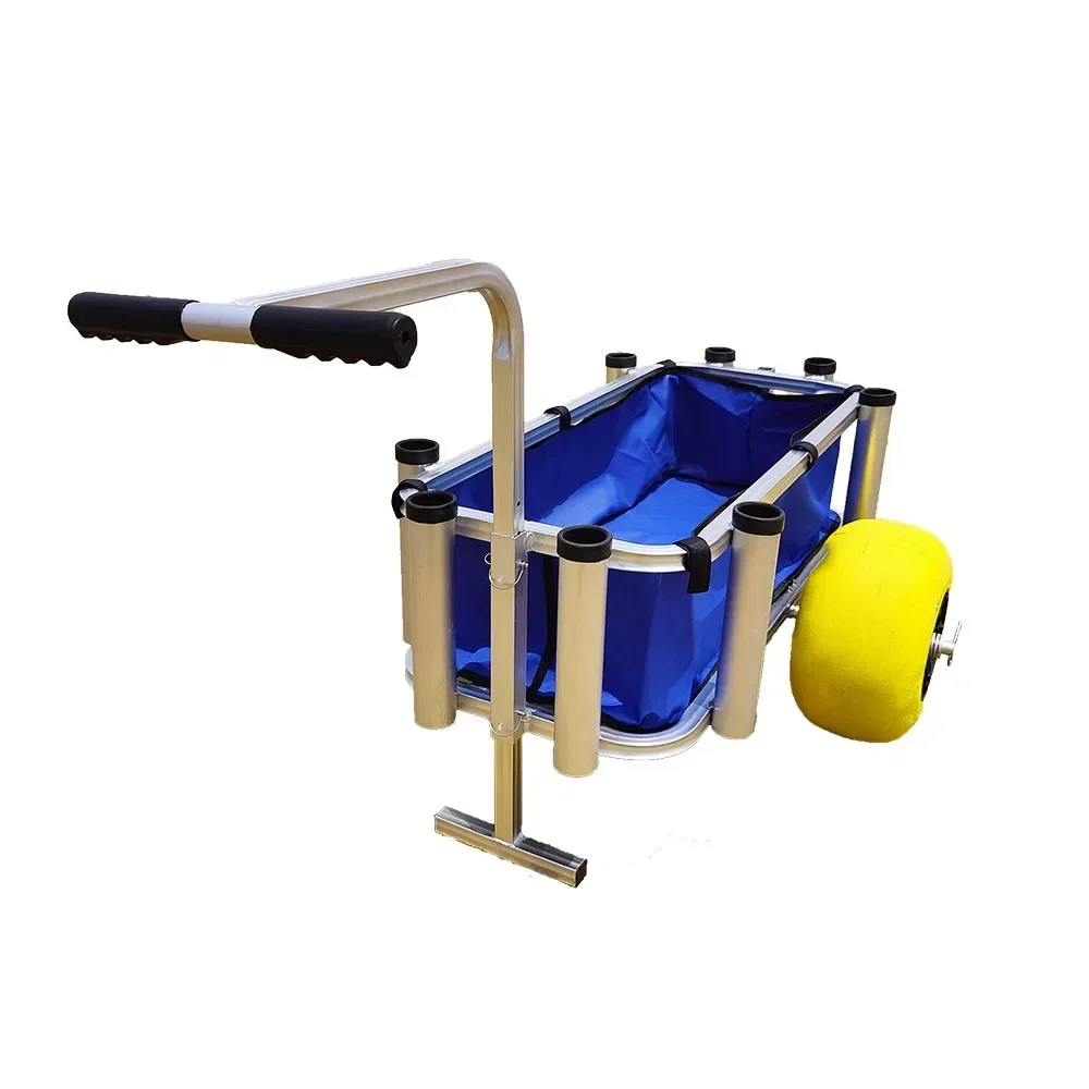 

2025/Aluminum Beach Cart With 13 Inch Balloon Wheel Beach Trolley Fishing Cart Aluminum Beach Cart Trolley